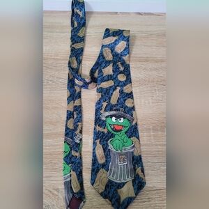 Oscar the Grouch Themed Tie Vintage Sesame Street